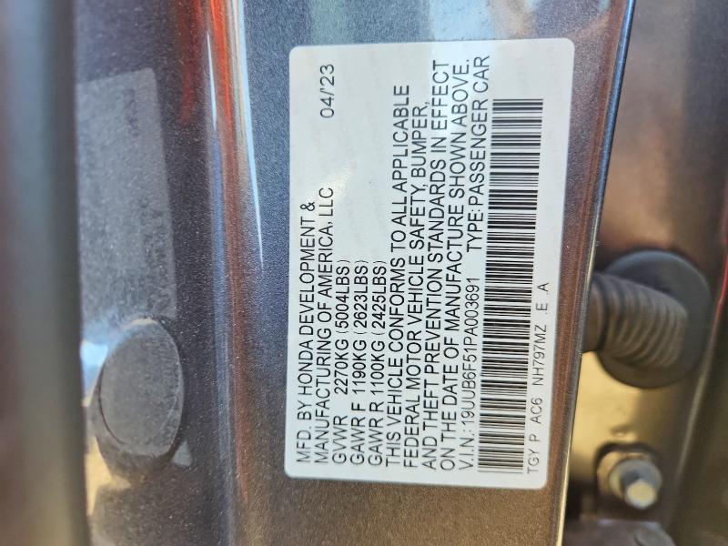 Продажа на аукционе авто 2023 Acura Tlx, vin: 19UUB6F51PA003691, номер лота: 68988036