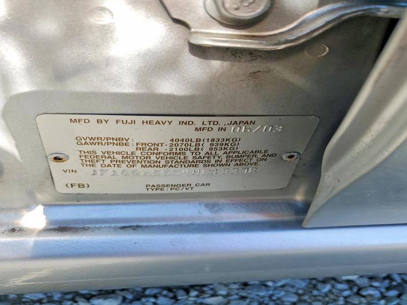 Продаж на аукціоні авто 2004 Subaru Impreza, vin: JF1GG65554H813378, номер лоту: 68609246