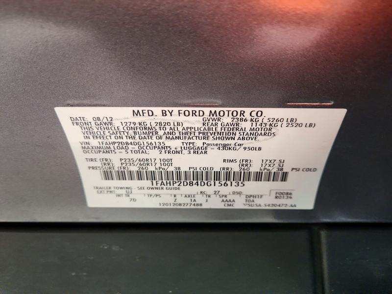 Продажа на аукционе авто 2013 Ford Taurus, vin: 1FAHP2D84DG156135, номер лота: 69068936