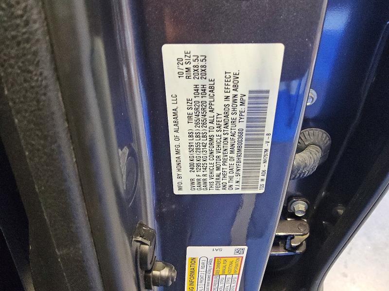 Продажа на аукционе авто 2021 Honda Passport, vin: 5FNYF8H93MB003680, номер лота: 57034846