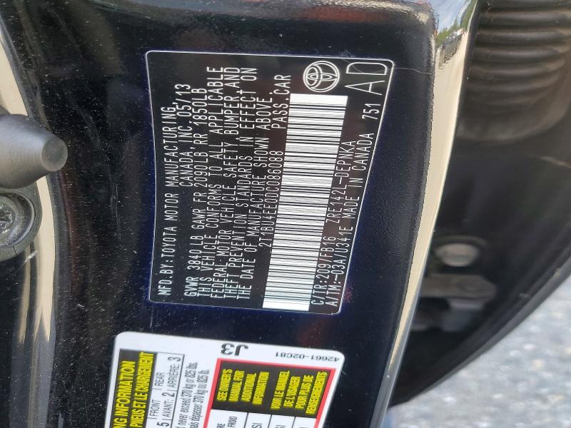 Продаж на аукціоні авто 2013 Toyota Corolla, vin: 2T1BU4EE0DC086088, номер лоту: 68643936