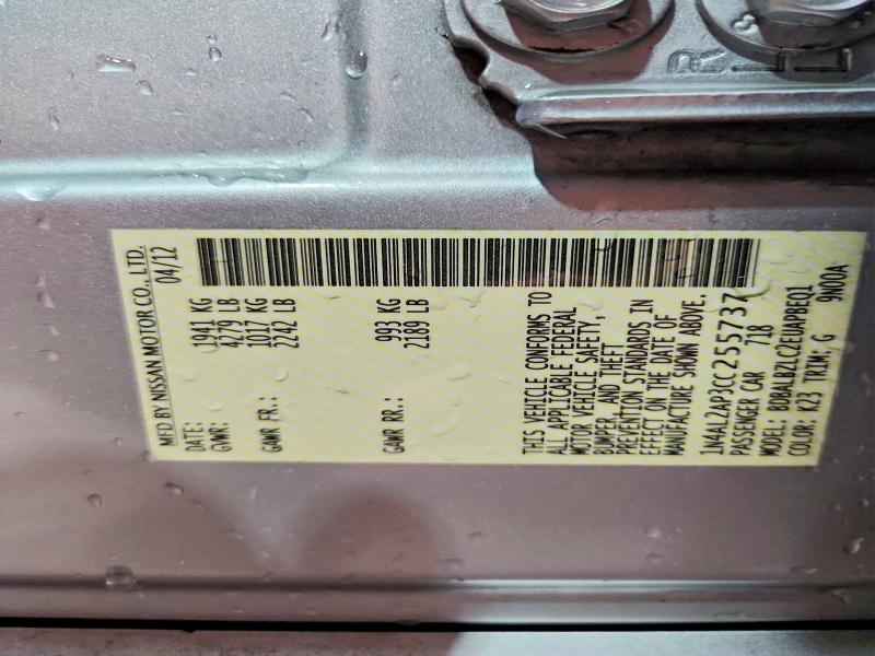 Aukcja sprzedaży 2012 Nissan Altima, vin: 1N4AL2AP3CC255737, numer aukcji: 68664886