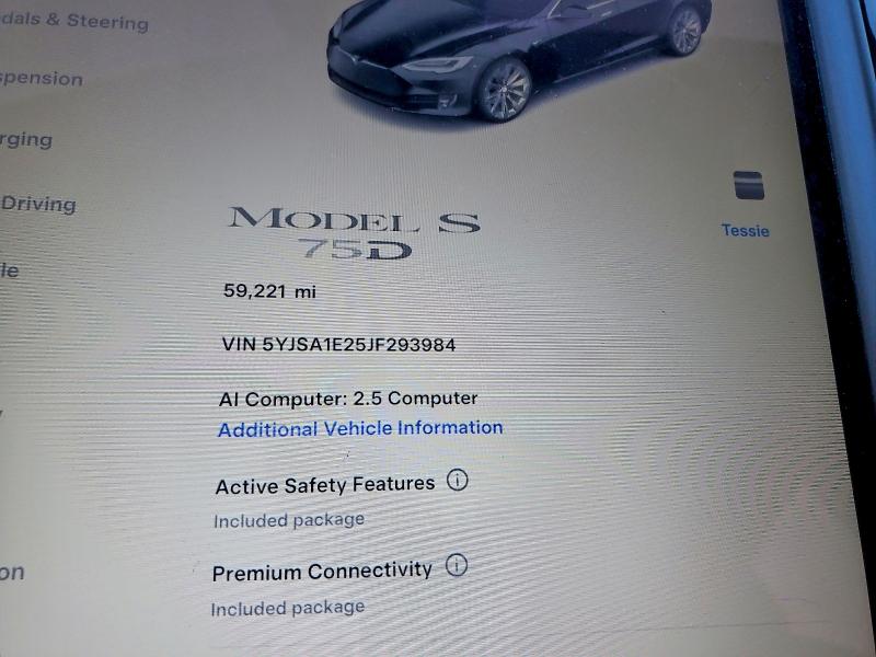 Продаж на аукціоні авто 2018 Tesla Model S, vin: 5YJSA1E25JF293984, номер лоту: 67104976