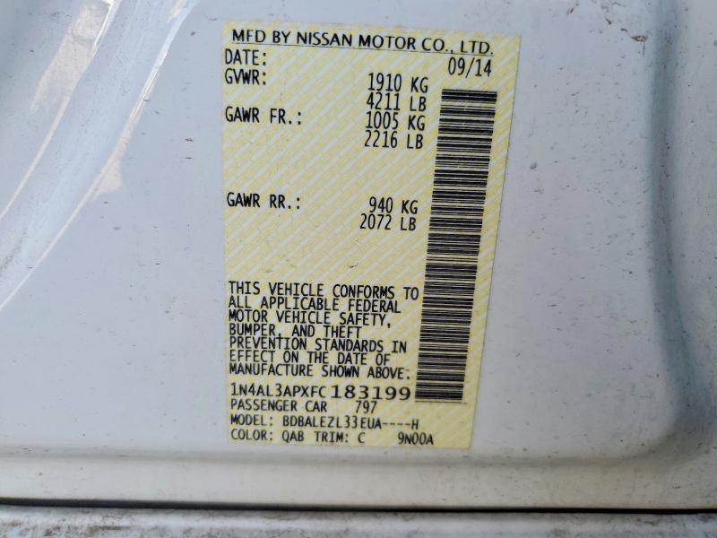 Aukcja sprzedaży 2015 Nissan Altima, vin: 1N4AL3APXFC183199, numer aukcji: 68262916