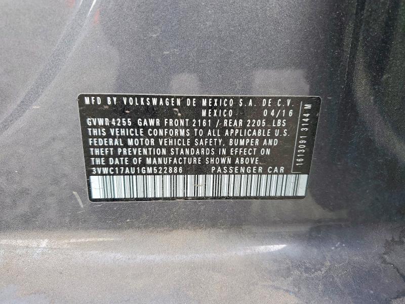 Продажа на аукционе авто 2016 Volkswagen Golf Sportwagen, vin: 3VWC17AU1GM522886, номер лота: 68403686