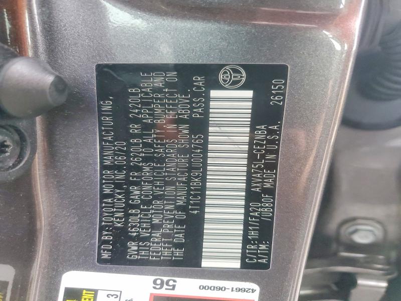 Aukcja sprzedaży 2020 Toyota Camry, vin: 4T1C11BK9LU004765, numer aukcji: 70610456