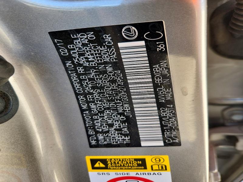 Aukcja sprzedaży 2017 Lexus Es, vin: JTHBW1GG0H2149524, numer aukcji: 68071556