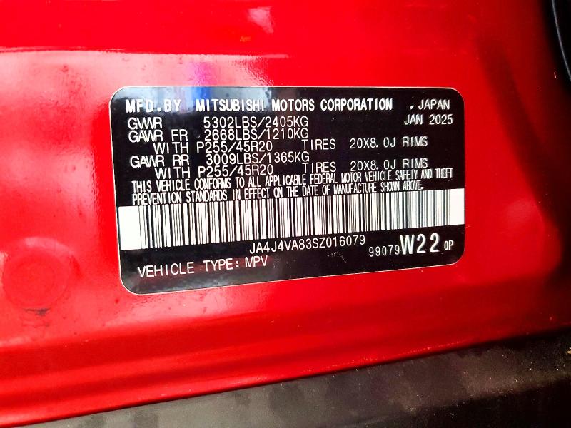 Продаж на аукціоні авто 2025 Mitsubishi Outlander, vin: JA4J4VA83SZ016079, номер лоту: 67603856
