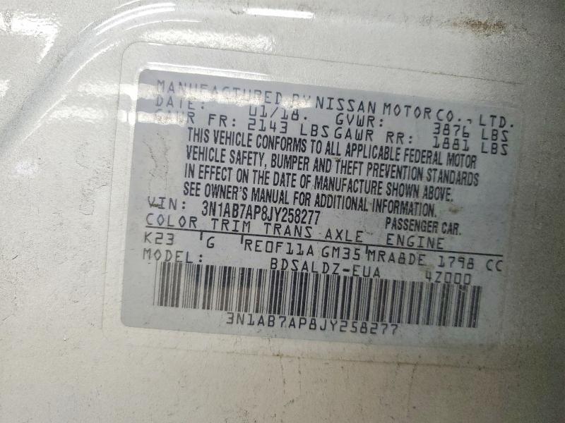67493906 :رقم المزاد ، 3N1AB7AP8JY258277 vin ، 2018 Nissan Sentra مزاد بيع