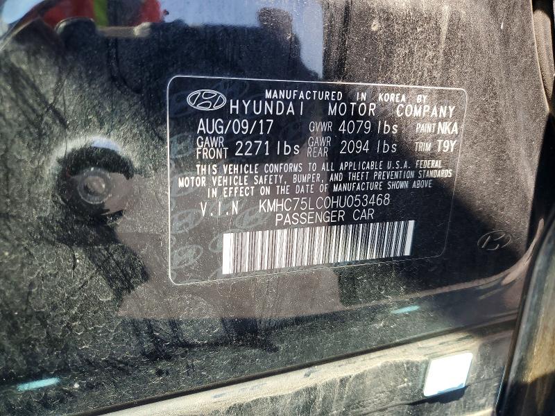 68548936 :رقم المزاد ، KMHC75LC0HU053468 vin ، 2017 Hyundai Ioniq مزاد بيع