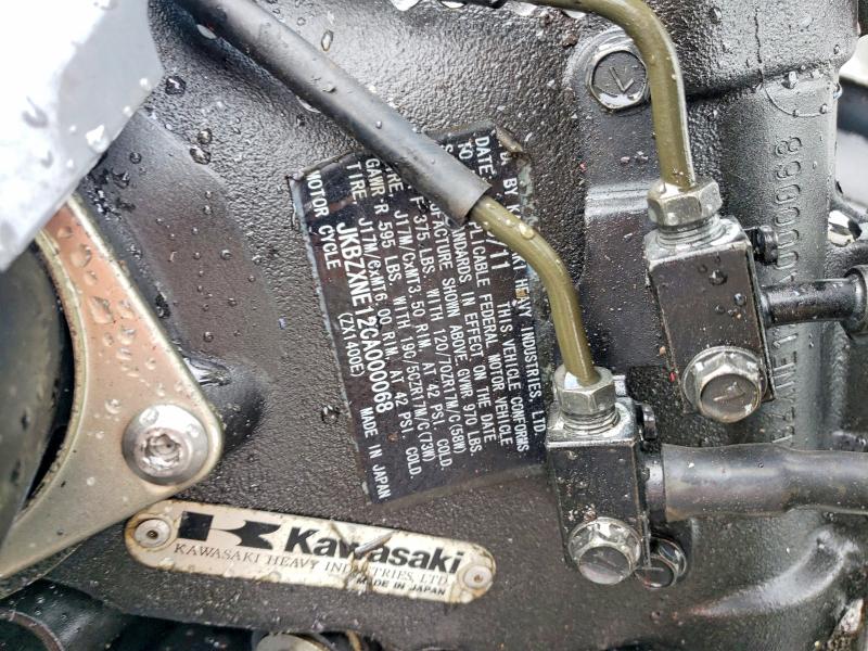 67311456 :رقم المزاد ، JKBZXNE12CA000068 vin ، 2012 Kawasaki Zx1400 مزاد بيع