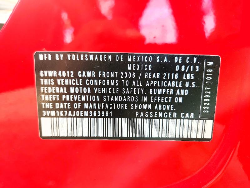 Продаж на аукціоні авто 2014 Volkswagen Jetta, vin: 3VW1K7AJ0EM363981, номер лоту: 67199966
