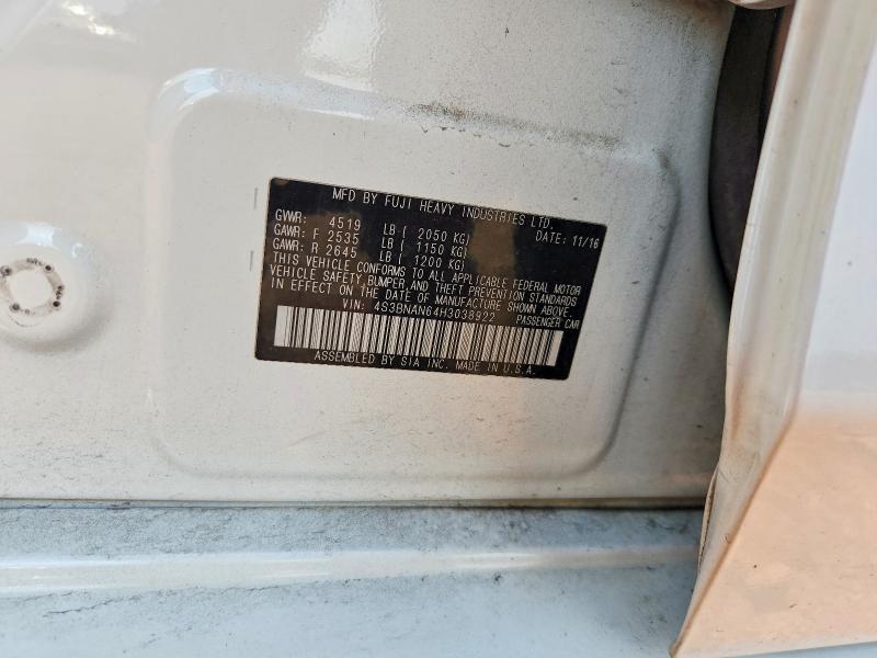 Aukcja sprzedaży 2017 Subaru Legacy, vin: 4S3BNAN64H3038922, numer aukcji: 69353896