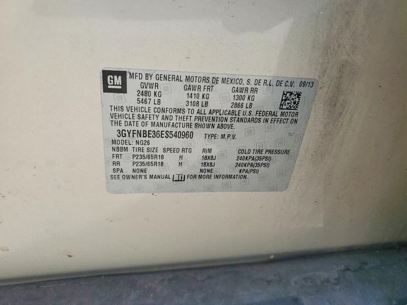 Продаж на аукціоні авто 2014 Cadillac Srx, vin: 3GYFNBE36ES540960, номер лоту: 70711896