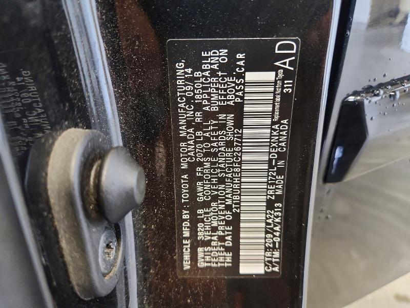 Aukcja sprzedaży 2015 Toyota Corolla, vin: 2T1BURHE8FC267712, numer aukcji: 67520026