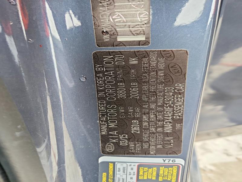 70979376 :رقم المزاد ، KNAFX4A6XF5430403 vin ، 2015 Kia Forte مزاد بيع