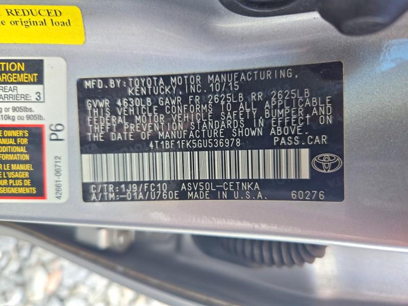 Продаж на аукціоні авто 2016 Toyota Camry, vin: 4T1BF1FK5GU536978, номер лоту: 70609856