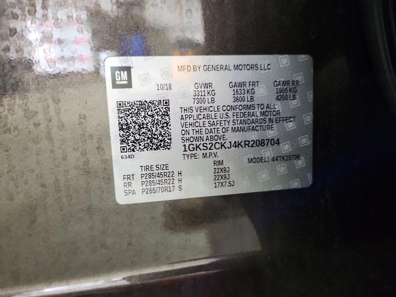 Auction sale of the 2019 Gmc Yukon, vin: 1GKS2CKJ4KR208704, lot number: 68757636