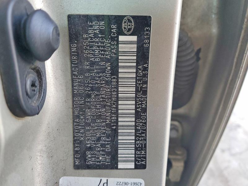 Продаж на аукціоні авто 2017 Toyota Camry, vin: 4T1BF1FK7HU631883, номер лоту: 69865016