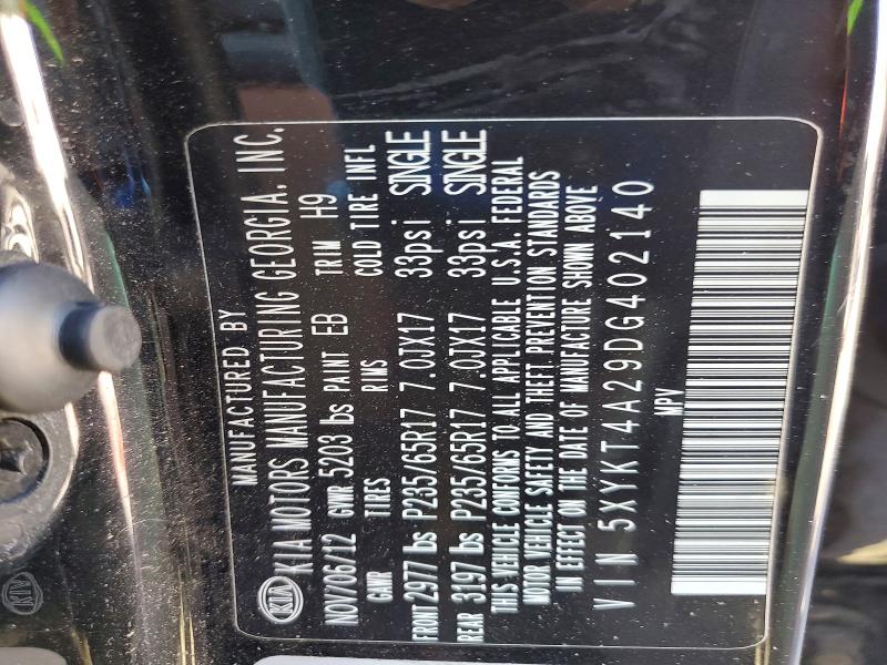 Продаж на аукціоні авто 2013 Kia Sorento, vin: 5XYKT4A29DG402140, номер лоту: 67181266