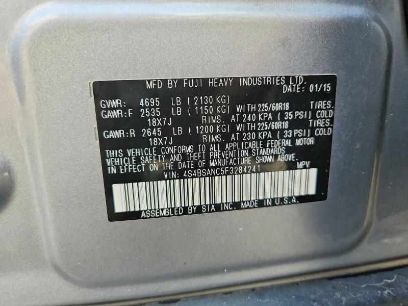 Aukcja sprzedaży 2015 Subaru Outback, vin: 4S4BSANC5F3284241, numer aukcji: 67513236