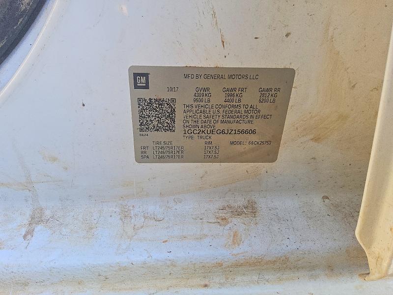 2018 Chevrolet Silverado მანქანა იყიდება აუქციონზე, vin: 1GC2KUEG6JZ156606, აუქციონის ნომერი: 69373196