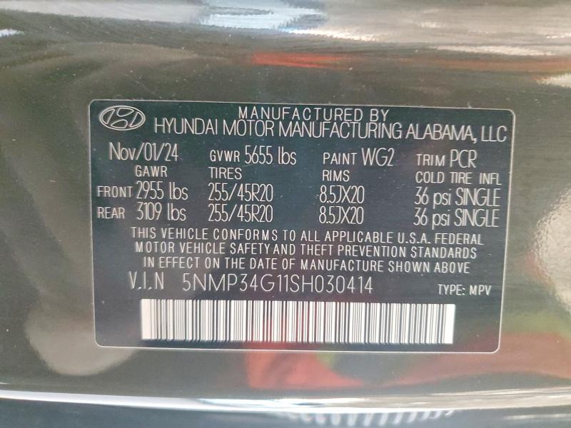 Aukcja sprzedaży 2025 Hyundai Santa Fe, vin: 5NMP34G11SH030414, numer aukcji: 68680076