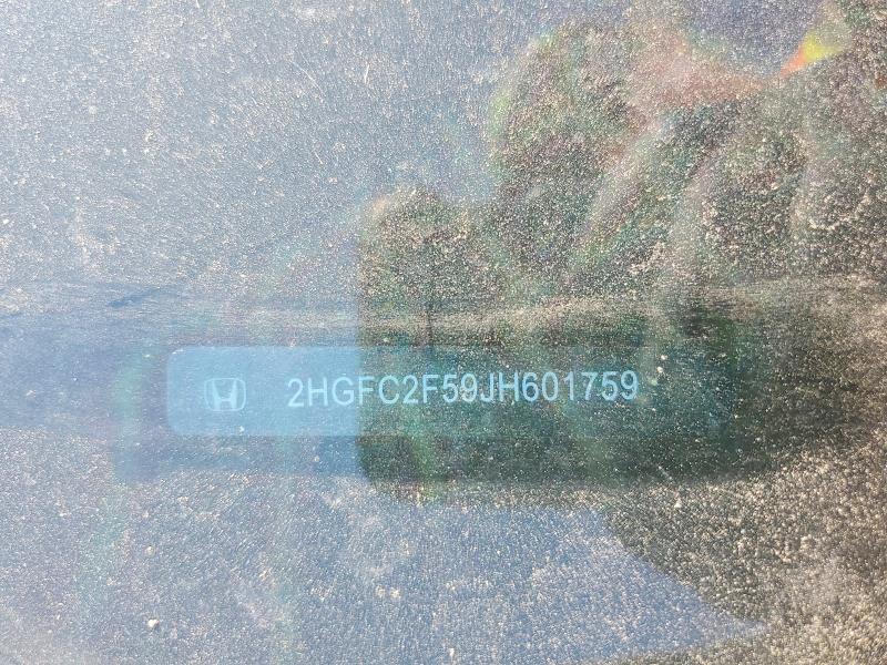 Auction sale of the 2018 Honda Civic, vin: 2HGFC2F59JH601759, lot number: 69193506