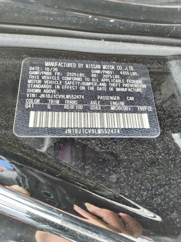 70957666 :رقم المزاد ، JN1BJ1CV9LW552474 vin ، 2020 Nissan Rogue Sport مزاد بيع
