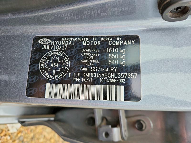 Aukcja sprzedaży 2017 Hyundai Accent, vin: KMHCU5AE3HU357357, numer aukcji: 68670816
