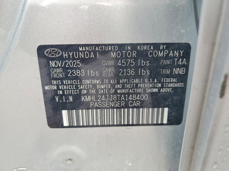 Aukcja sprzedaży 2026 Hyundai Sonata Hybrid, vin: KMHL24JJ8TA148400, numer aukcji: 70867306