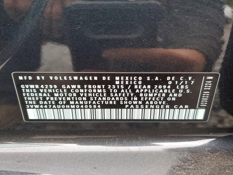 Aukcja sprzedaży 2017 Volkswagen Gti, vin: 3VW447AU0HM040584, numer aukcji: 70318736