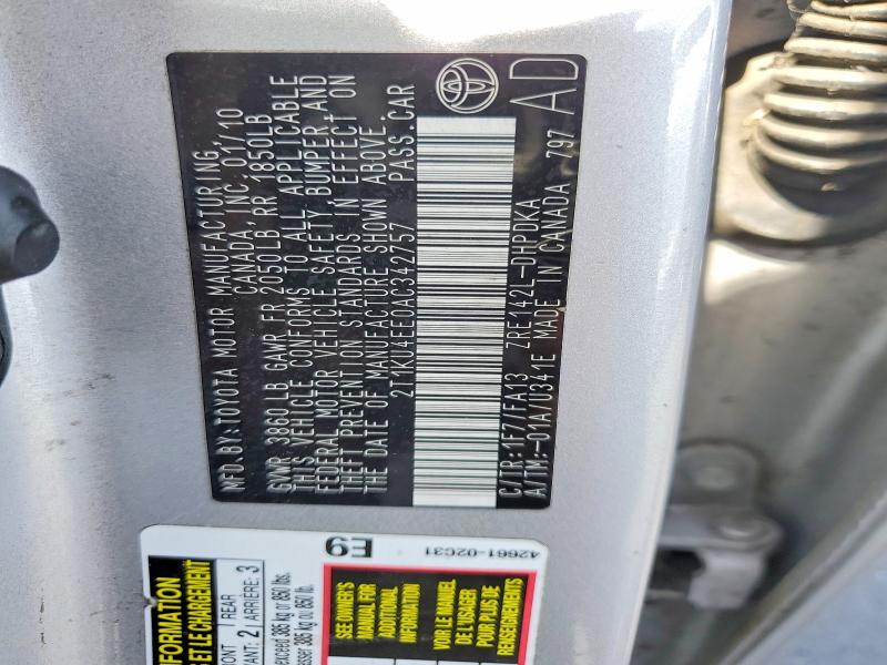 Продажа на аукционе авто 2010 Toyota Matrix, vin: 2T1KU4EE0AC342757, номер лота: 70304916