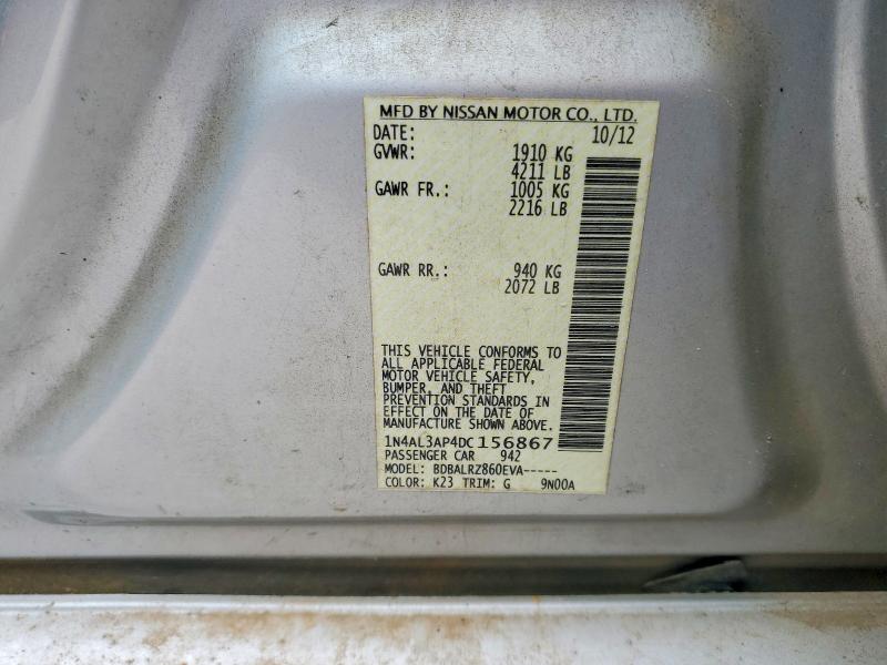 68796886 :رقم المزاد ، 1N4AL3AP4DC156867 vin ، 2013 Nissan Altima مزاد بيع