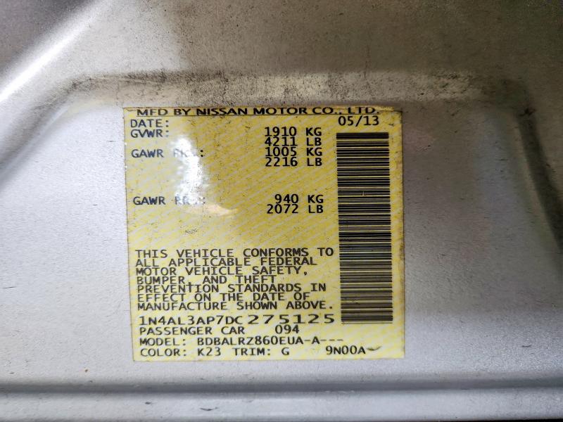 68575366 :رقم المزاد ، 1N4AL3AP7DC275125 vin ، 2013 Nissan Altima مزاد بيع