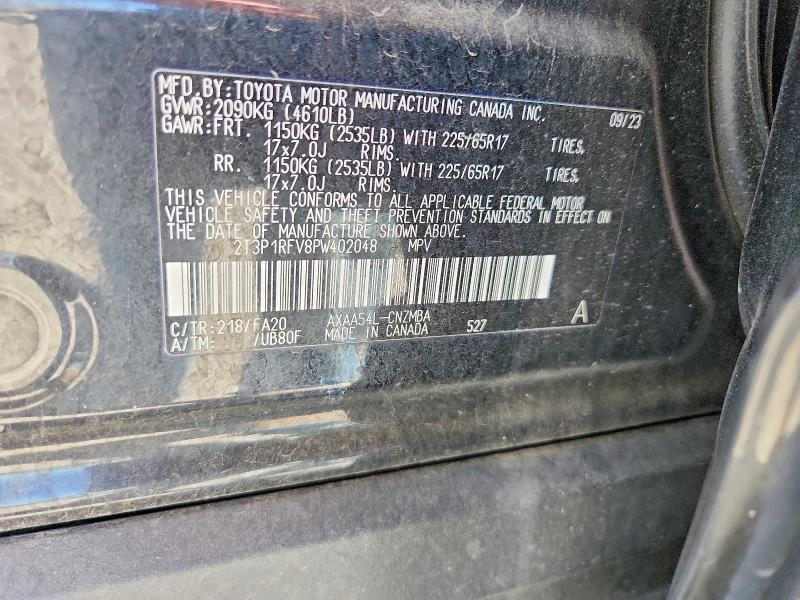 71036376 :رقم المزاد ، 2T3P1RFV8PW402048 vin ، 2023 Toyota Rav4 مزاد بيع