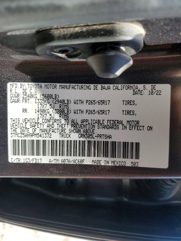 67829236 :رقم المزاد ، 3TMCZ5AN9PM541372 vin ، 2023 Toyota Tacoma مزاد بيع