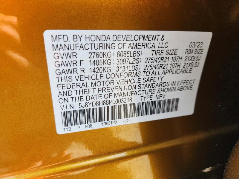 Aukcja sprzedaży 2023 Acura Mdx, vin: 5J8YD8H88PL003318, numer aukcji: 67525456