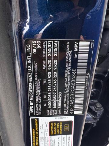 2016 Mercedes-benz Gle მანქანა იყიდება აუქციონზე, vin: 4JGDA5GB7GA636868, აუქციონის ნომერი: 70499656