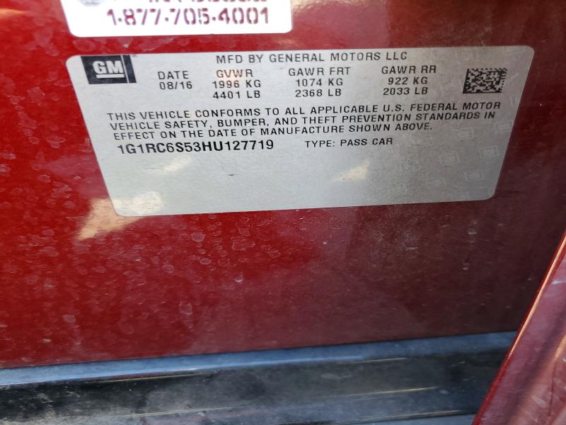 Продажа на аукционе авто 2017 Chevrolet Volt, vin: 1G1RC6S53HU127719, номер лота: 67612936