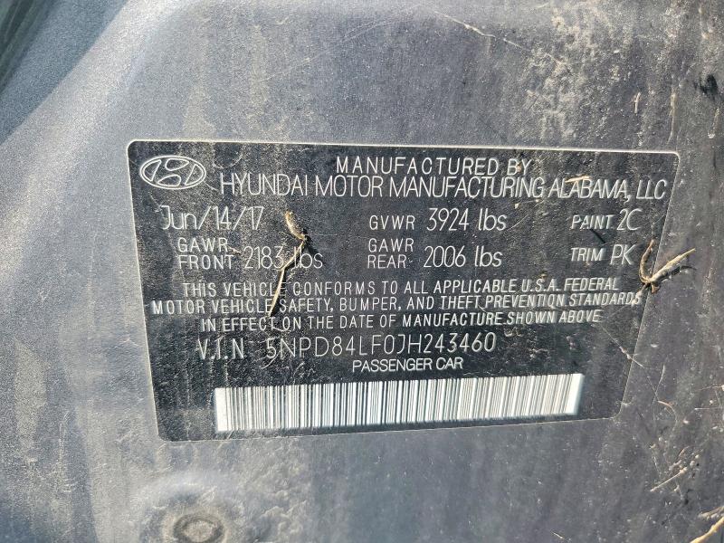Продаж на аукціоні авто 2018 Hyundai Elantra, vin: 5NPD84LF0JH243460, номер лоту: 67684446