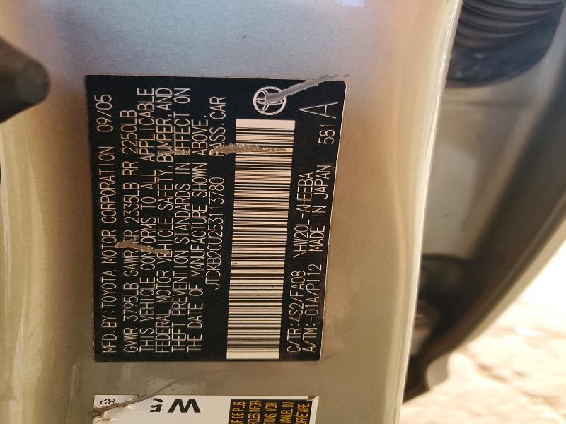 Aukcja sprzedaży 2005 Toyota Prius, vin: JTDKB20U253113780, numer aukcji: 69175116