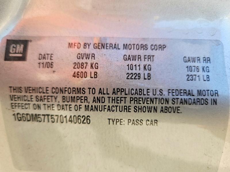 67636796 :رقم المزاد ، 1G6DM57T570140626 vin ، 2007 Cadillac Cts مزاد بيع