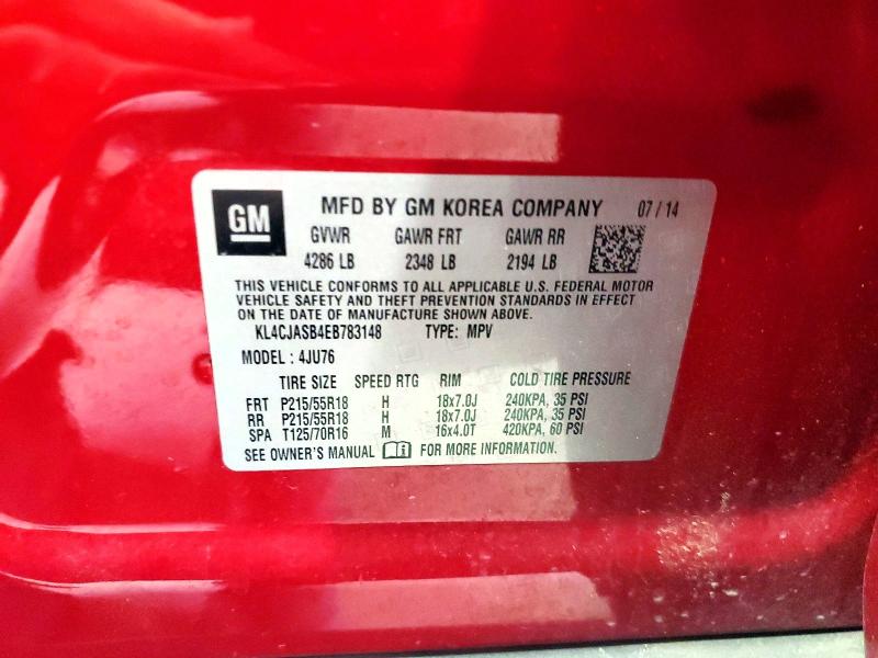 Продажа на аукционе авто 2014 Buick Encore, vin: KL4CJASB4EB783148, номер лота: 68815776