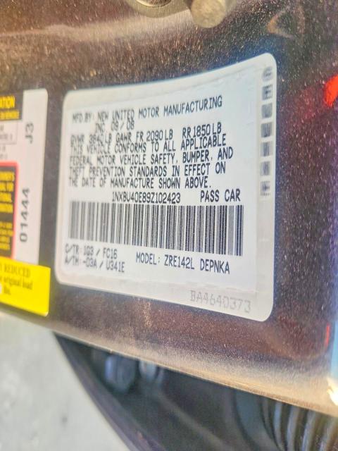 Aukcja sprzedaży 2009 Toyota Corolla, vin: 1NXBU40E89Z102423, numer aukcji: 69145716