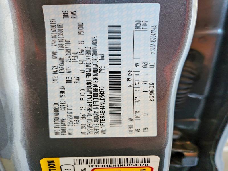 Aukcja sprzedaży 2022 Ford Ranger, vin: 1FTER4EH4NLD54370, numer aukcji: 69018606