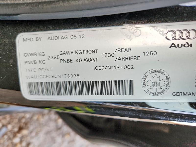 67308696 :رقم المزاد ، WAUJGCFC8CN176396 vin ، 2012 Audi A6 مزاد بيع