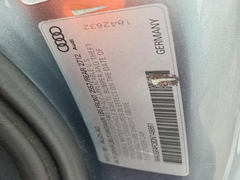 2013 Audi A6 მანქანა იყიდება აუქციონზე, vin: WAUGFAFC8DN148861, აუქციონის ნომერი: 71360306