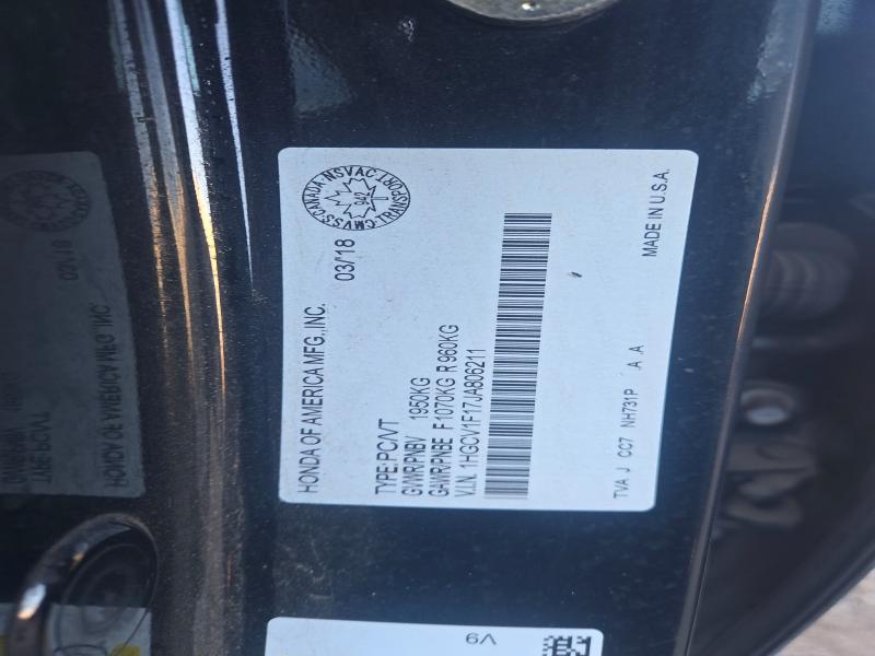 Продажа на аукционе авто 2018 Honda Accord, vin: 1HGCV1F17JA806211, номер лота: 68582016