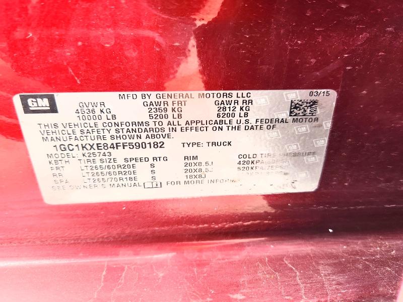Продаж на аукціоні авто 2015 Chevrolet Silverado, vin: 1GC1KXE84FF590182, номер лоту: 68328156